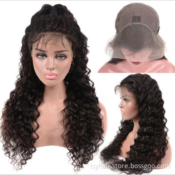 Hot Glueless Full Lace Wigs Water Wave 100%  Brazilian Virgin Human Hair For Black Women